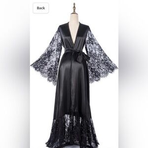 Shexian Bridal White Satin Kimono Robe, Small WHITE ONLY